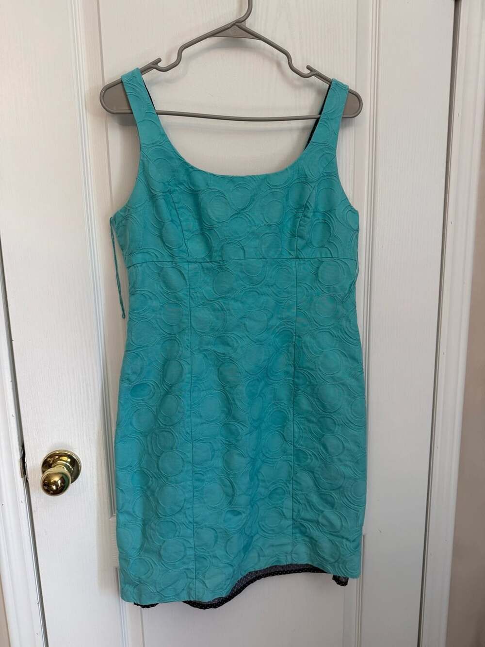 Musette Jacquard Mini Dress Size 10 Turquoise
